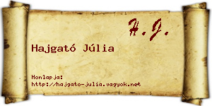 Hajgató Júlia névjegykártya